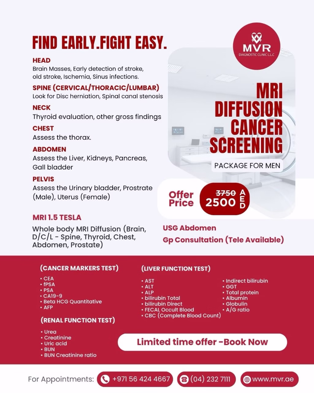 MRI diffusion cancer screening