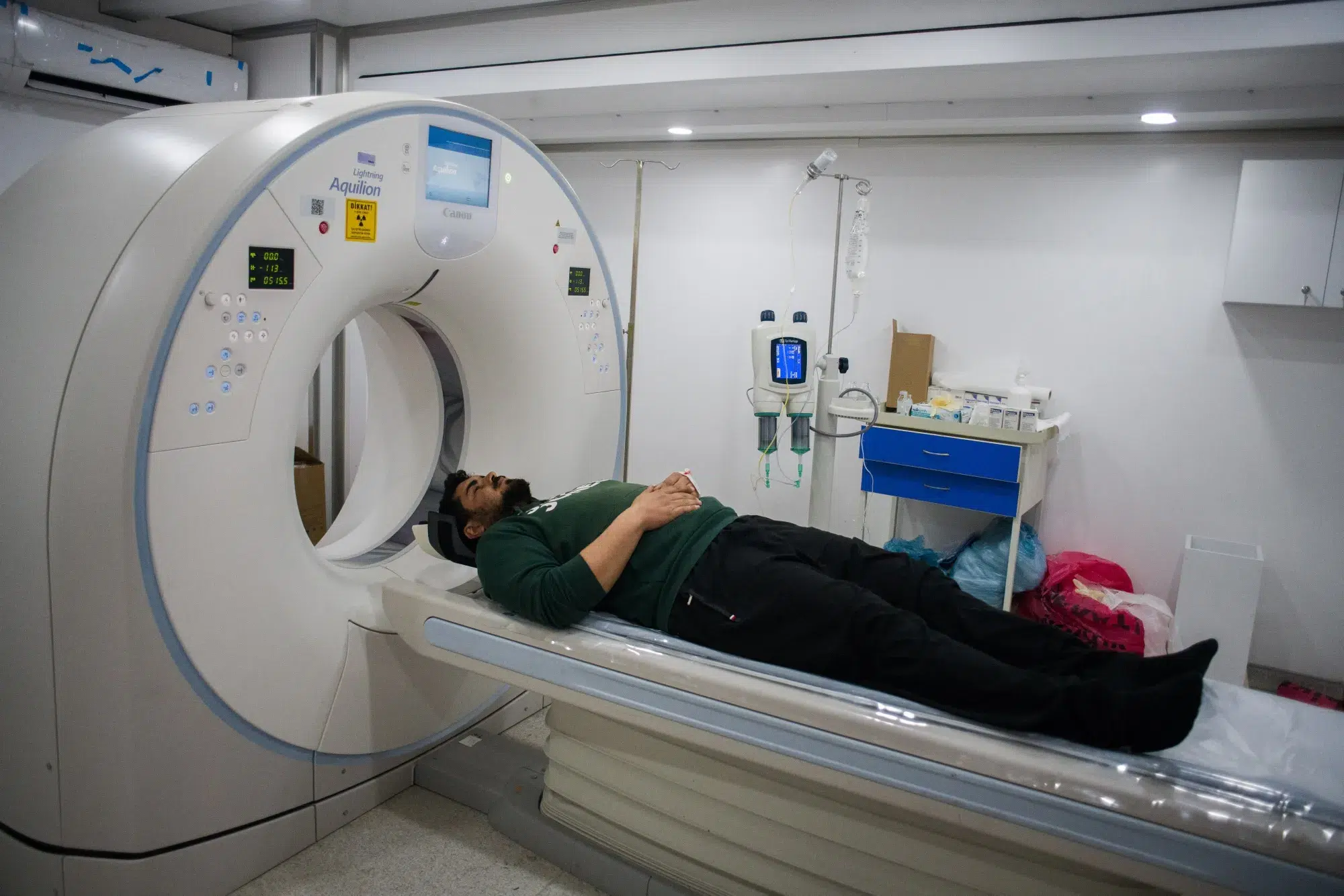 Male patient during DWI MRI scan procedure