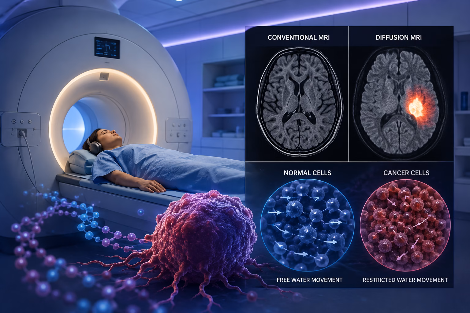 Diffusion MRI scan for brain imaging