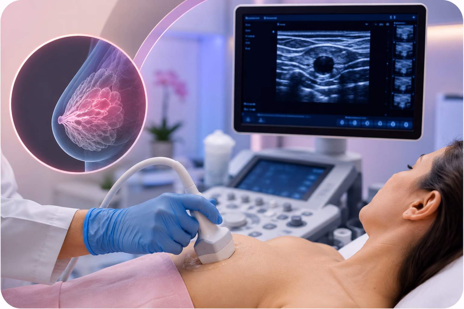Diagnostic breast ultrasound using advanced imaging technology
